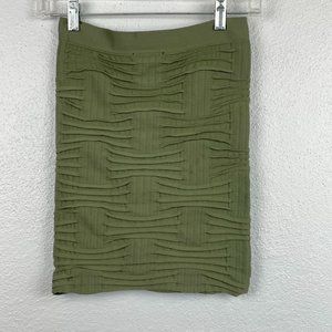 Bebe Women's Green Textured Stretch Bodycon Pull On Mini Skirt - Size S